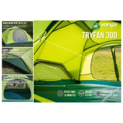 Vango Tryfan 300 - 3-Personen Zelt -Campingserien Geschäft vango tryfan 300 3 personen zelt detail 3