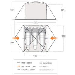 Vango Tryfan 300 - 3-Personen Zelt -Campingserien Geschäft vango tryfan 300 3 personen zelt detail 7